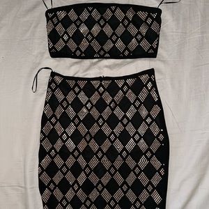 Banjul Black Sequins Set